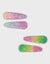 RAINBOW CHUNKY GLITTER SNAP CLIPS