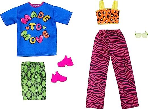 BARBIE FASHION 2 PACK - PINK ZEBRA PANTS SET