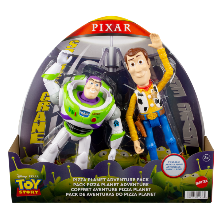 DISNEY PIXAR - BUZZ AND WOODY 7 INCH 2 PACK - PIZZA PLANET ADVENTURE PACK