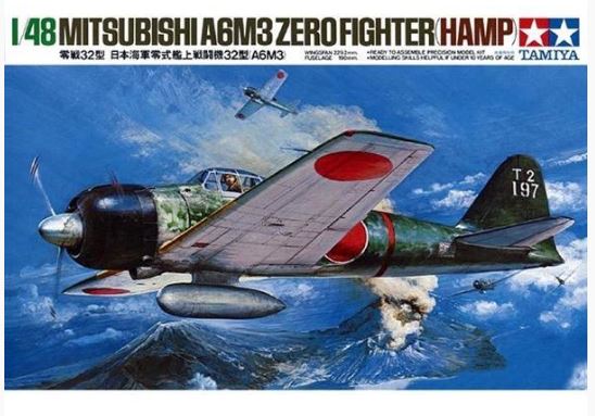 TAMIYA 1:48 MITSUBISHI A6M3 TYPE 32 ZERO FIGHTER (HAMP)