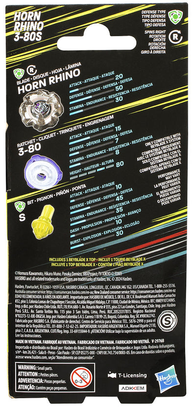 BEYBLADE X BOOSTER SINGLE TOP - HORN RHINO 3-80S