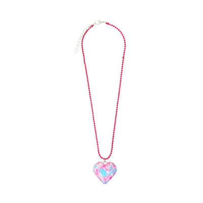 RHINESTONE HEART BALLCHAIN NECKLACE