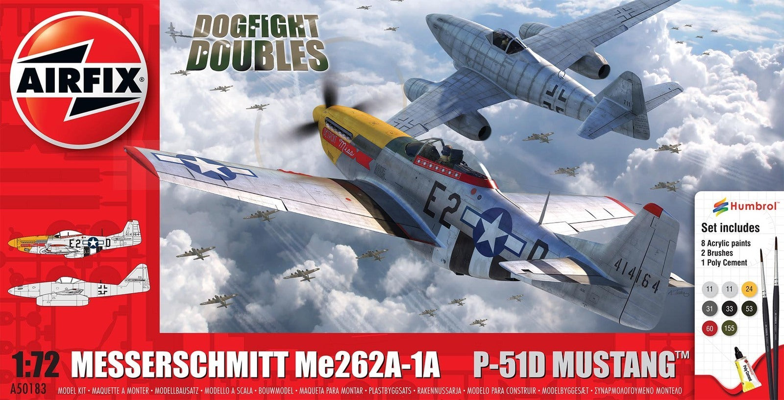 AIRFIX DOGFIGHT DOUBLES MESSERSCHMITT Me262A-1A & P-51D MUSTANG 1:72