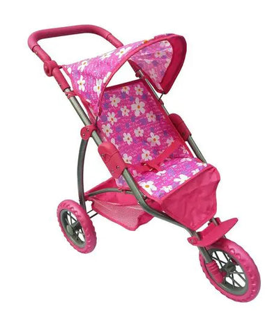 PLAYWORLD DOLL 3 WHEEL STROLLER PINK