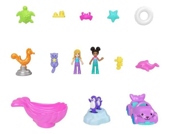 POLLY POCKET - STARRING SHANI - AQUARIUM PLAYSET WITH FIGURES