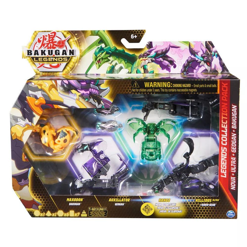 BAKUGAN LEGENDS COLLECTION - MAXODON, HYENIX, HANOJ, NILLIOUS