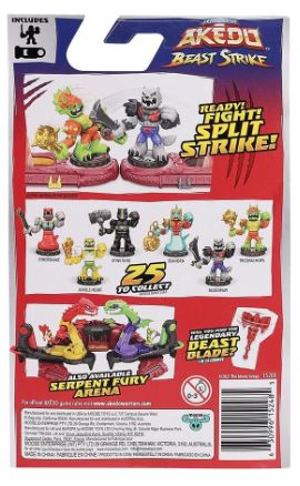 AKEDO BEAST STRIKE MINI BATTLING ACTION WARRIORS - BLOOD PAW