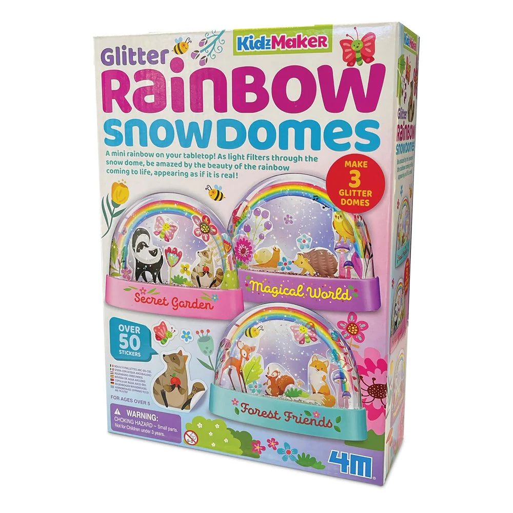 4M - KIDZMAKER - GLITTER RAINBOW SNOWDOMES