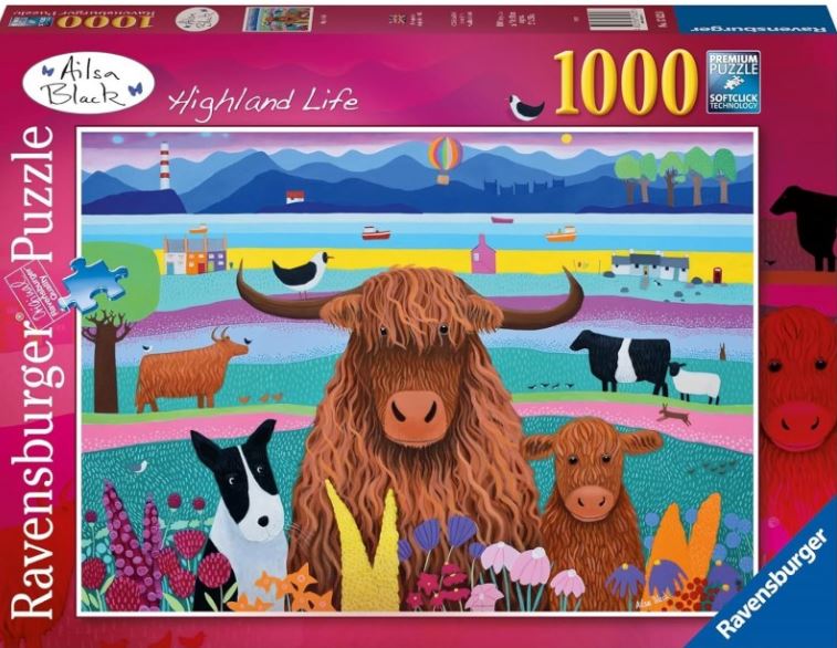 RAVENSBURGER 176229 ALISA BLACK HIGHLAND LIFE 1000 PIECE PUZZLE