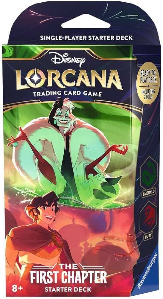 DISNEY LORCANA TCG THE FIRST CHAPTER SERIES 1 STARTER DECK EMERALD AND RUBY