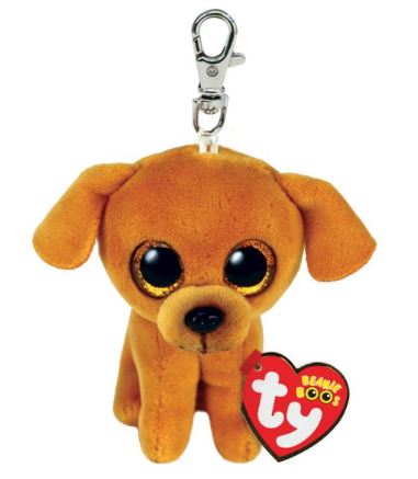 TY BEANIE BOOS CLIP ZUZU DOG TAN