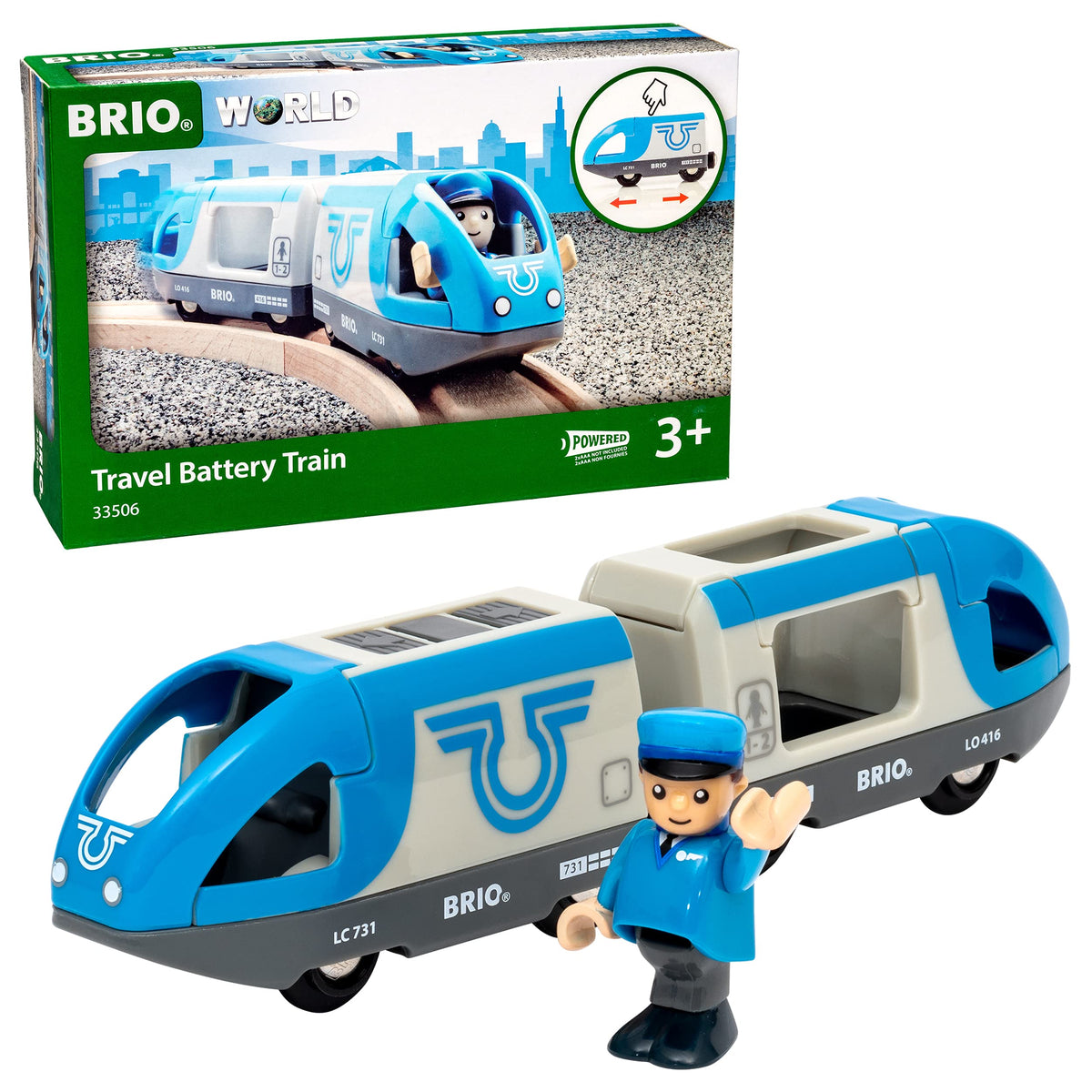 BRIO B/O - TRAVEL BATTERY TRAIN - 3 PIECES