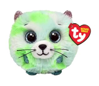 TY BEANIE BALLS - 'EVIE' GREEN CAT