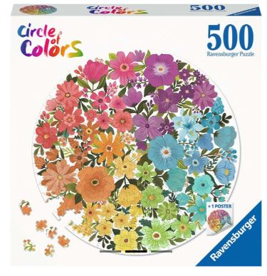 RAVENSBURGER CIRCLE OF COLORS - FLOWERS 500 PIECE PUZZLE