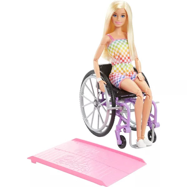 BARBIE FASHIONISTA BLONDE DOLL WITH WHEELCHAIR AND RAMP