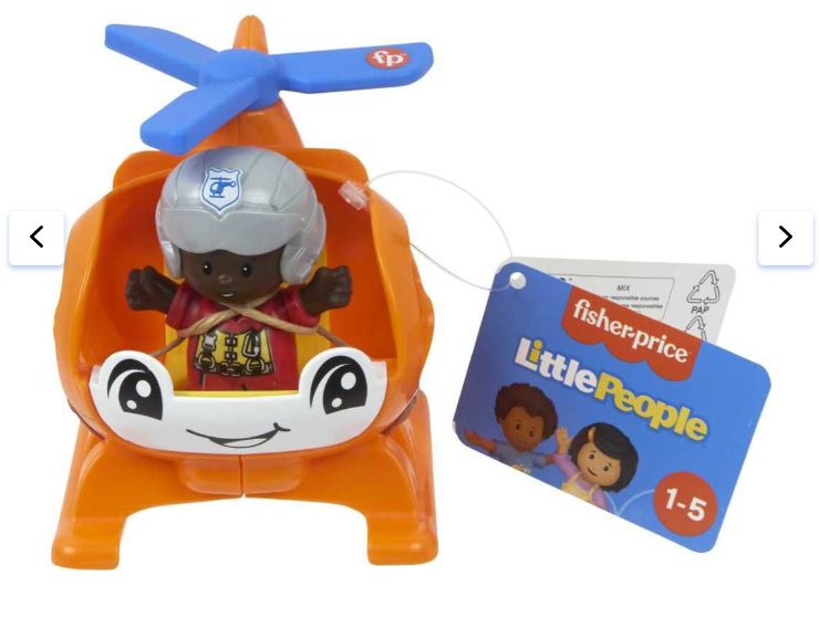 FISHER PRICE - LITTLE PEOPLE SMALL VEHICLE - ORANGE HELICOPTER