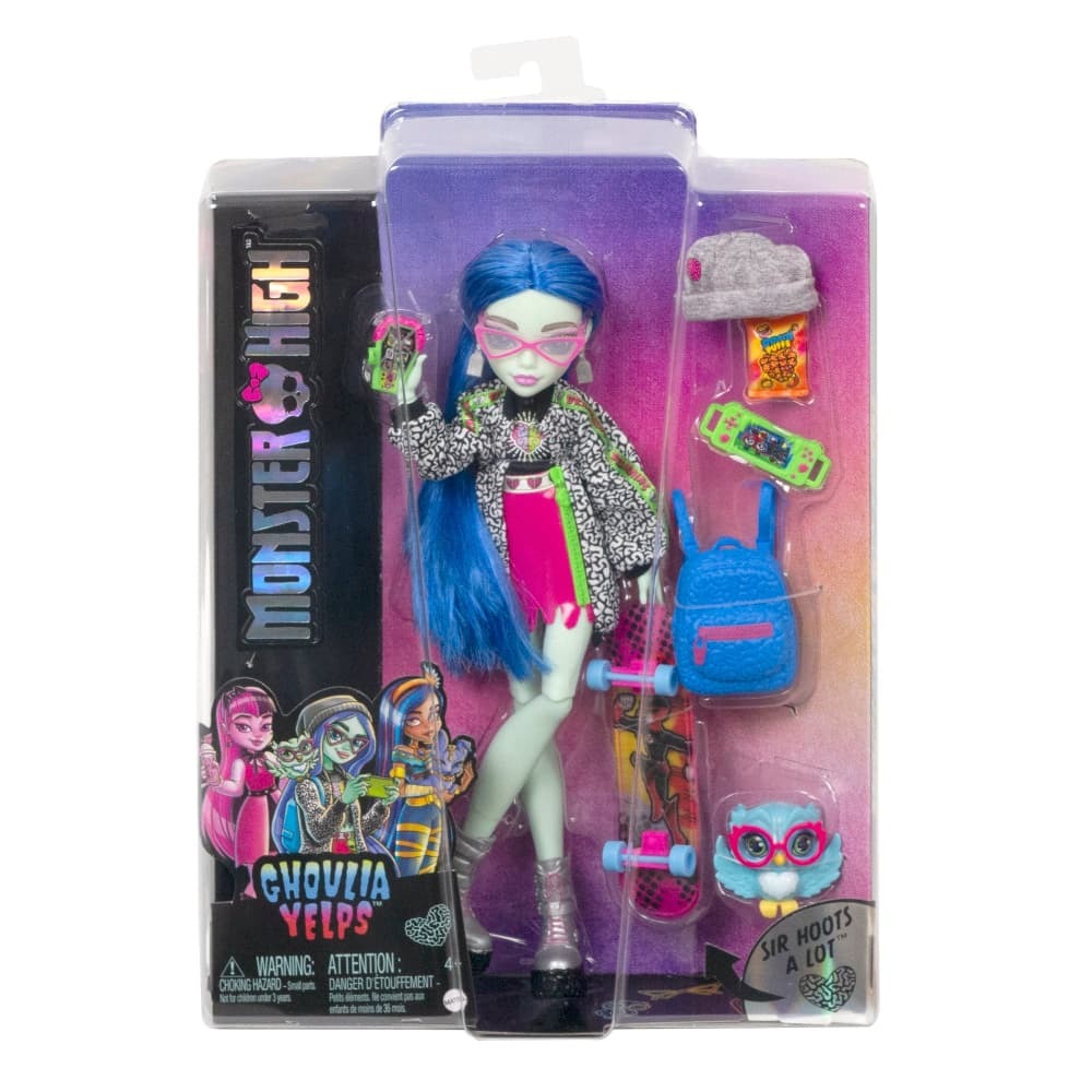 MONSTER HIGH DOLL GHOULIA YELPS WITH PET AND ACCESSORIES