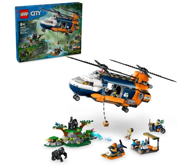 LEGO 60437 JUNGLE EXPLORER HELICOPTER AT BASE CAMP