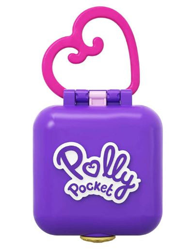 POLLY POCKET - TINY WORLD BIG SURPRISES COMPACT - PURPLE PINK HANDLE