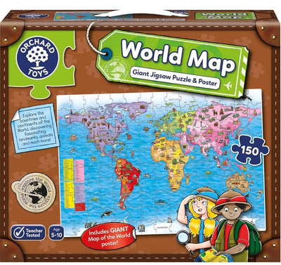 ORCHARD TOYS - MAP OF THE WORLD 150 PIECE JIGSAW PUZZLE