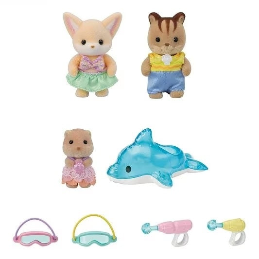 SYLVANIAN FAMILIES NURSERY FRIENDS POOL FUN TRIO