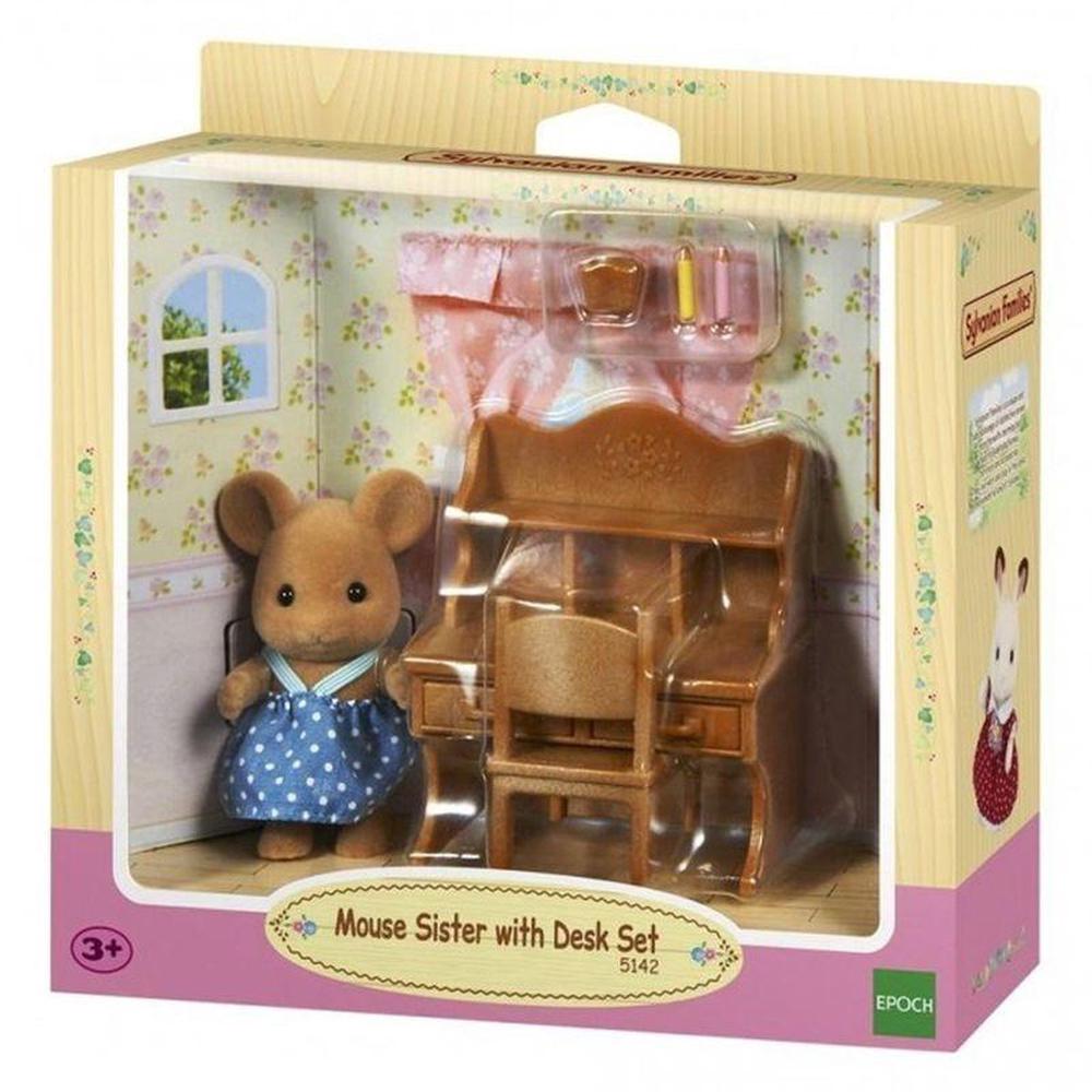 SYLVANIAN FAMILIES - MOUSE SISTER WITH DESK SET