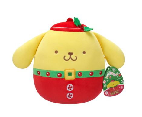 SQUISHMALLOWS - HELLO KITTY AND FRIENDS CHRISTMAS - POMPOMPURIN RED WITH BELT