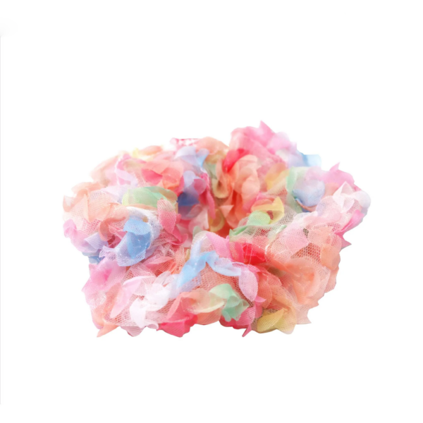 PINK POPPY RAINBOW TULLE LARGE HAIR SCRUNCHIE