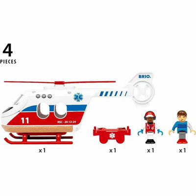 BRIO RESCUE HELICOPTER 4 PIECES