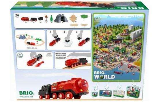 BRIO STEAMING TRAIN SET 24 PC 36017