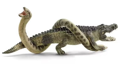 SCHLEICH - WILD LIFE - DANGER IN THE SWAMP - CROCODILE AND SNAKE