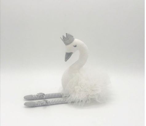 20CM SWAN BALLERINA GREY