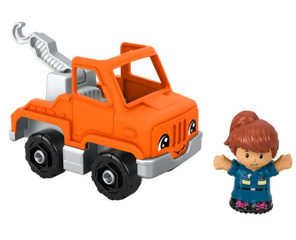 FISHER PRICE - LITTLE PEOPLE SMALL VEHICLE - ORANGE TOW TRUCK