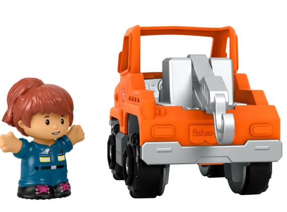 FISHER PRICE - LITTLE PEOPLE SMALL VEHICLE - ORANGE TOW TRUCK