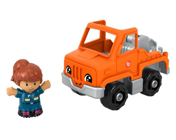 FISHER PRICE - LITTLE PEOPLE SMALL VEHICLE - ORANGE TOW TRUCK