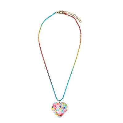 RHINESTONE HEART BALLCHAIN NECKLACE