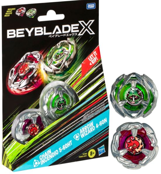 BEYBLADE X DUEL PACK - CHAIN INCENDIO  AND  ARROW WIZARD