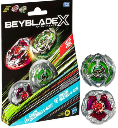 BEYBLADE X DUEL PACK - CHAIN INCENDIO  AND  ARROW WIZARD