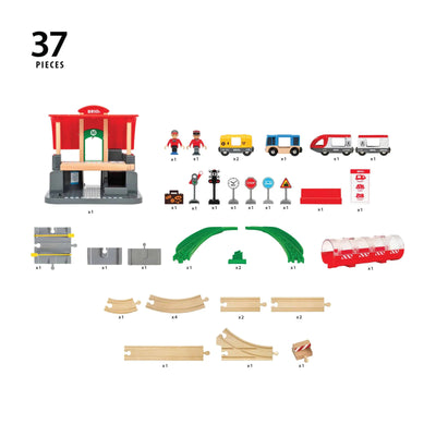 BRIO CENTRAL STATION SET 37 PIECES - 33989