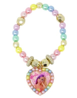 BARBIE RAINBOW FANTASY PEARL STRETCH BRACELET W/HEART CHARM