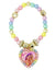 BARBIE RAINBOW FANTASY PEARL STRETCH BRACELET W/HEART CHARM