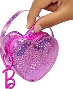 BARBIE FASHION ACCESSORIES - PINK SPARKLE DRESS AND BAG WITH 5 SURPRISES