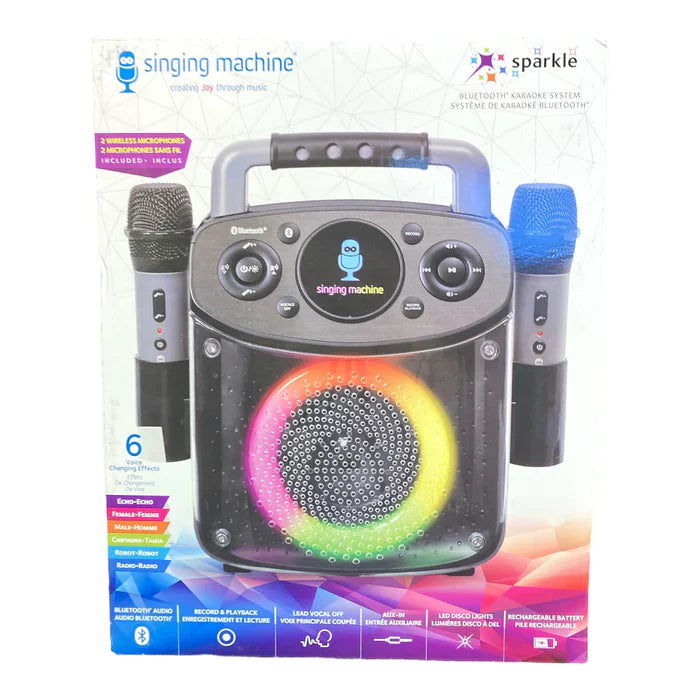 SINGING MACHINE MINI SPARKLE - BLUETOOTH KARAOKE - BLACK