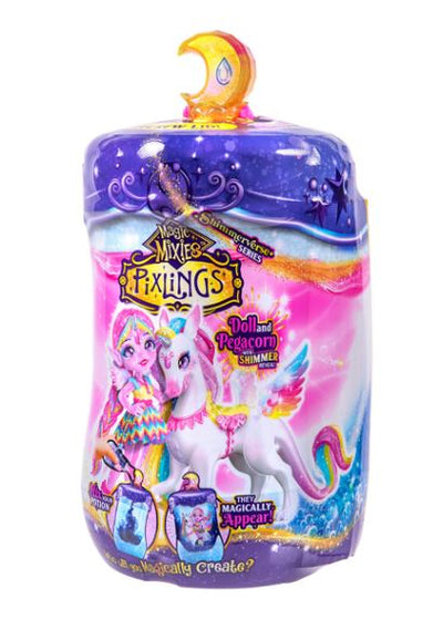 MAGIC MIXIES PIXLINGS SHIMMERVERSE SERIES S2 DOLL & UNICORN PEGASUS PLAYSET