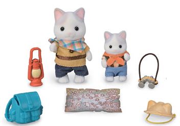 SYLVANIAN FAMILIES - EXCITING EXPLORATION SET - LATTE CAT BROTHER AND BABY