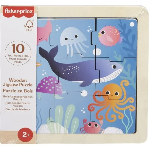 FISHER-PRICE WOODERN JIGSAW PUZZLE 10 PC - OCEAN