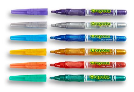 CRAYOLA GLITTER MARKERS 6 PACK