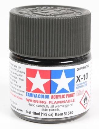 TAMIYA ACRYLIC PAINT MINI X-10 GUN METAL