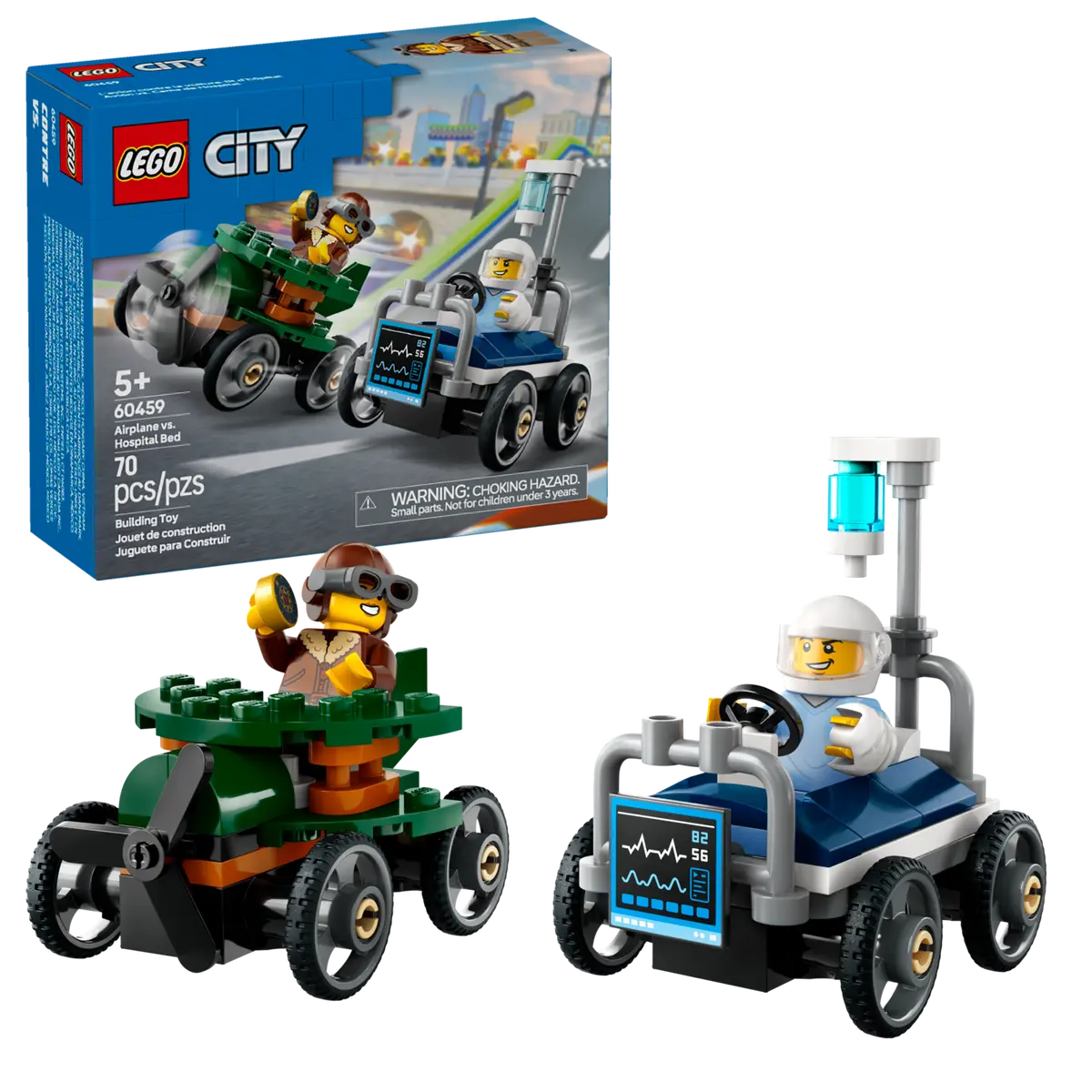 LEGO CITY 60459 AIRPLANE VS HOSPITAL BED RACE CAR PACK