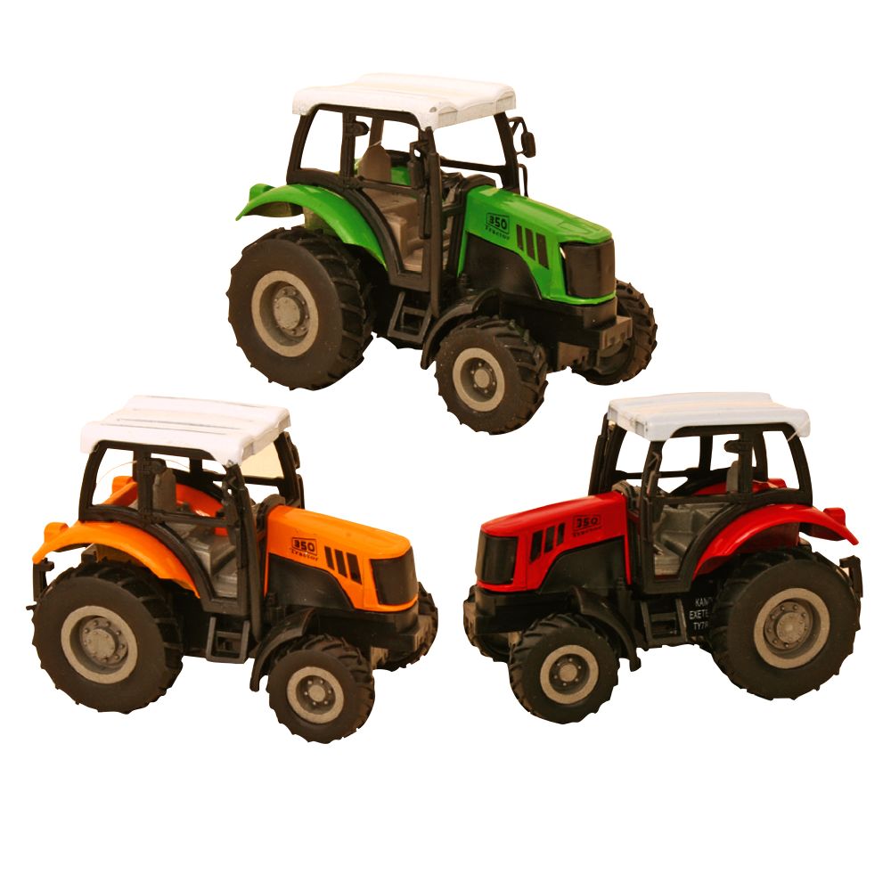 DIECAST PULL BACK FARM TRACTOR 9CM ASSORTED